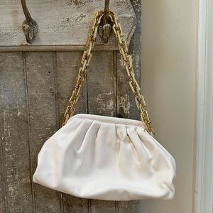 Vici dolls white bag with gold handle